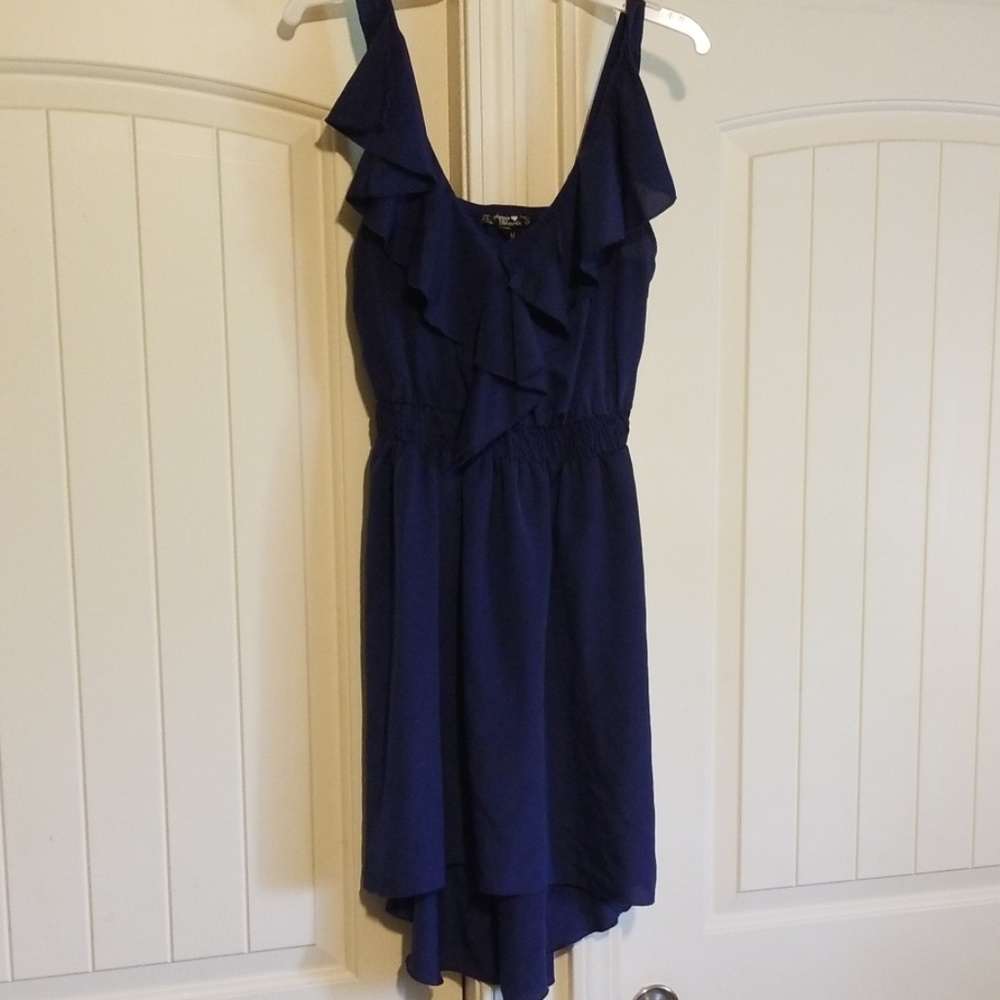 Navy Ruffle Dress